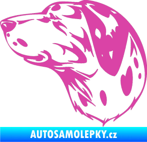 Samolepka Pes 002 levá Dalmatin růžová