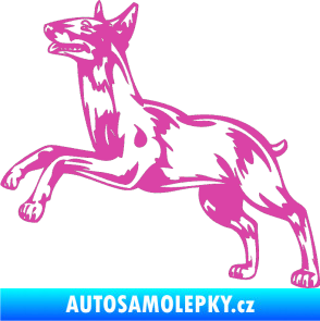 Samolepka Pes 015 levá Bulteriér růžová