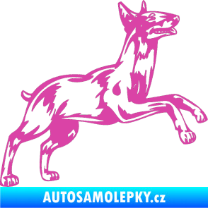 Samolepka Pes 015 pravá Bulteriér růžová