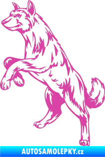 Samolepka Pes 025 levá růžová