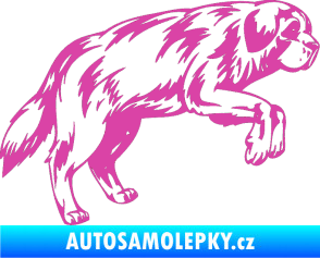 Samolepka Pes 034 pravá růžová