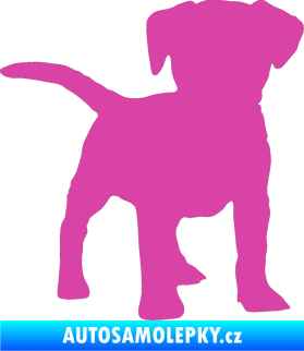 Samolepka Pes 056 pravá štěně růžová