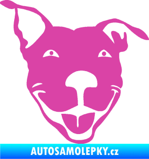 Samolepka Pes 072 pravá Pitbull růžová