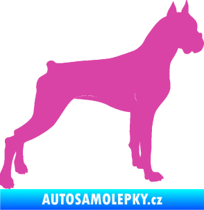 Samolepka Pes 087 pravá Boxer růžová