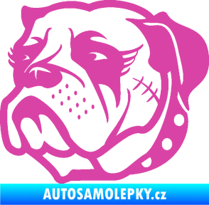 Samolepka Pes 097 levá Buldok růžová