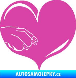Samolepka Pes 102 levá packa růžová