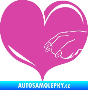 Samolepka Pes 102 pravá packa růžová