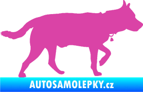 Samolepka Pes 121 pravá německý ovčák růžová