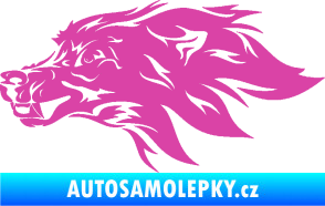 Samolepka Pes 127 levá hlava růžová