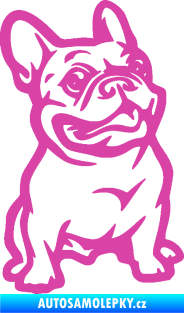 Samolepka Pes 139 pravá francouzský buldoček růžová