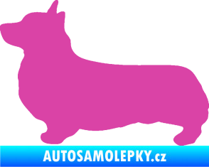 Samolepka Pes 164 levá Welsh Corgi Pembroke růžová