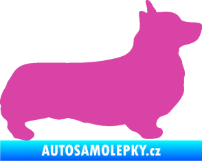 Samolepka Pes 164 pravá Welsh Corgi Pembroke růžová