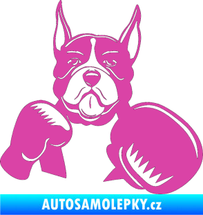 Samolepka Pes 183 pravá boxer růžová