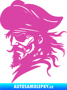 Samolepka Pirát 001 levá s páskou přes oko růžová