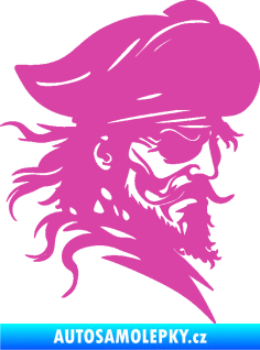 Samolepka Pirát 001 pravá s páskou přes oko růžová