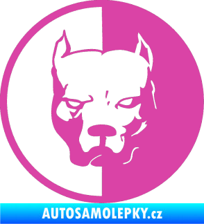 Samolepka Pitbull 001 kruh pravá růžová