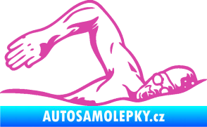 Samolepka Plavání pravá 002  růžová