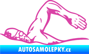 Samolepka Plavání levá 002  růžová