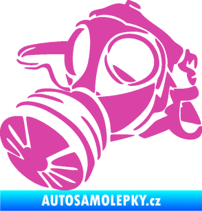 Samolepka Plynová maska levá růžová