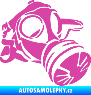 Samolepka Plynová maska pravá růžová