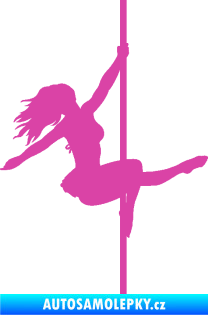 Samolepka Pole dance 001 pravá tanec na tyči růžová