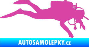 Samolepka Potápěč 003 pravá růžová