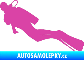 Samolepka Potápěč 005 levá růžová