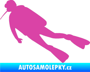 Samolepka Potápěč 006 levá růžová