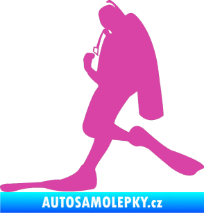 Samolepka Potápěč 007 levá růžová