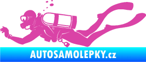 Samolepka Potápěč 011 levá růžová
