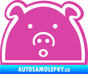 Samolepka Prasátko JDM styl růžová