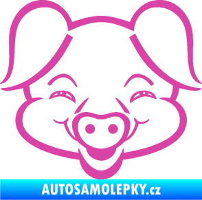 Samolepka Prase 003 veselý čuník růžová