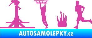 Samolepka Překážkové závody 001 levá OCR růžová