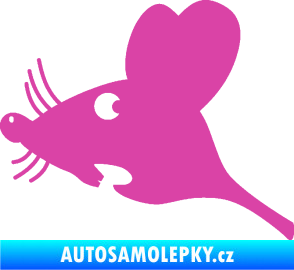 Samolepka Překvapená myš levá růžová