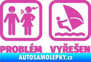 Samolepka Problém? Vyřešen 009 plachtění růžová