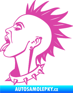 Samolepka Punk rocker lady levá růžová