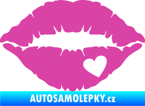 Samolepka Pusa 004 se srdíčkem pravá růžová
