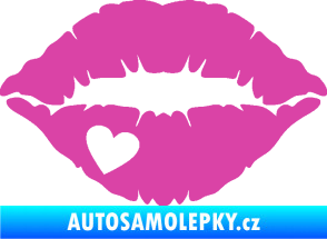 Samolepka Pusa 004 se srdíčkem levá růžová