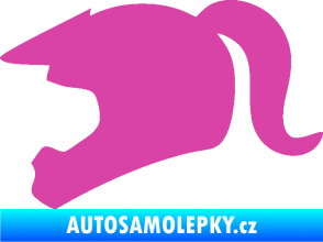 Samolepka Racing girl levá helma růžová