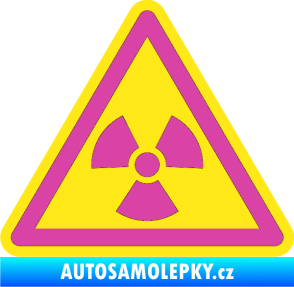 Samolepka Radioactive barevný trojúhelník růžová