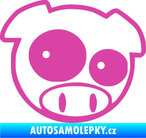 Samolepka Rally pig 001 pravá růžová