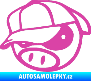 Samolepka Rally pig 003 levá růžová