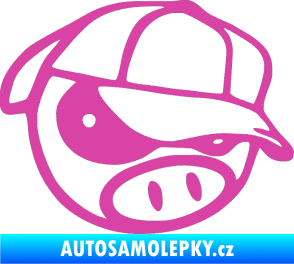 Samolepka Rally pig 003 pravá růžová