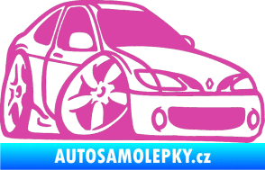 Samolepka Renault Megane karikatura pravá růžová