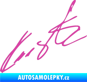 Samolepka Podpis Roman Kresta  růžová