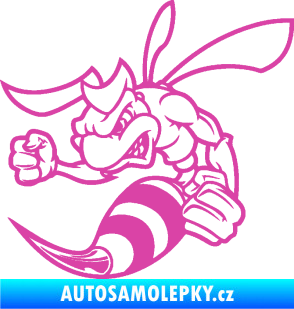 Samolepka Rozzuřená vosa 003 levá růžová