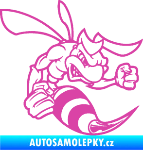 Samolepka Rozzuřená vosa 003 pravá růžová