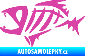 Samolepka Ryba kostra  007 levá růžová