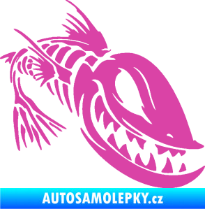 Samolepka Ryba kostra 001 pravá růžová