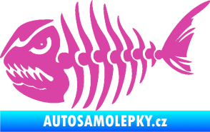 Samolepka Ryba kostra 004 levá růžová